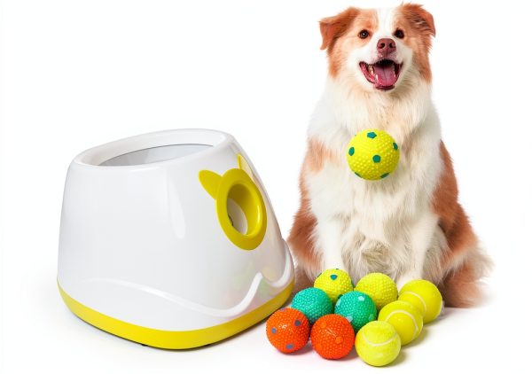 PALULU Automatic Dog Ball Launcher 3 Ball Load Adjustable-0