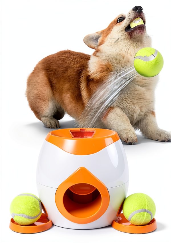TIEVOSA Dog Tennis Ball Food Reward Machine Interactive Toy-3