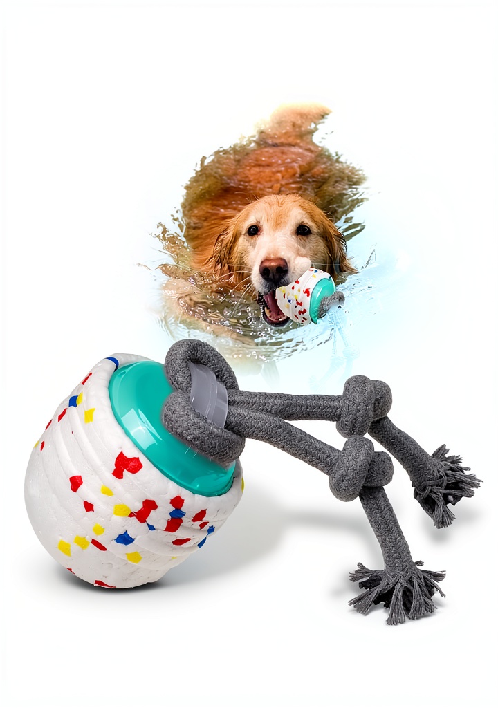 LEPLE Automatic Dog Toy Ball Launcher in use on a grassy lawn
