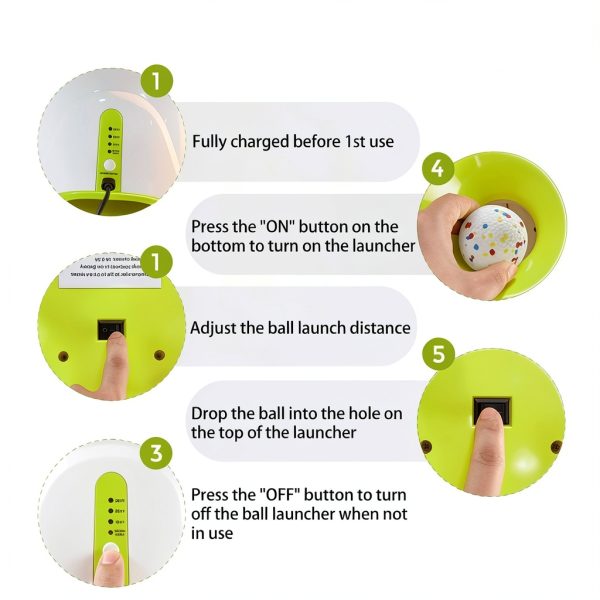 TianfuSpanda Automatic Dog Ball Launcher 3 Range Modes-3