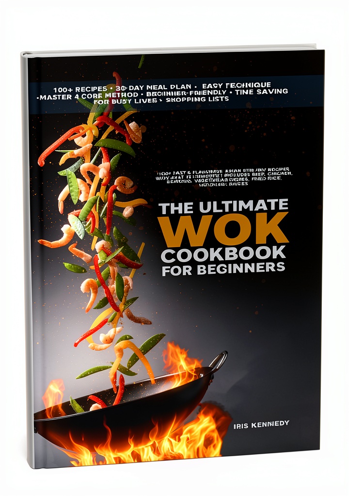 Chinese cooking eBook open on a Kindle device showing a wok recipe