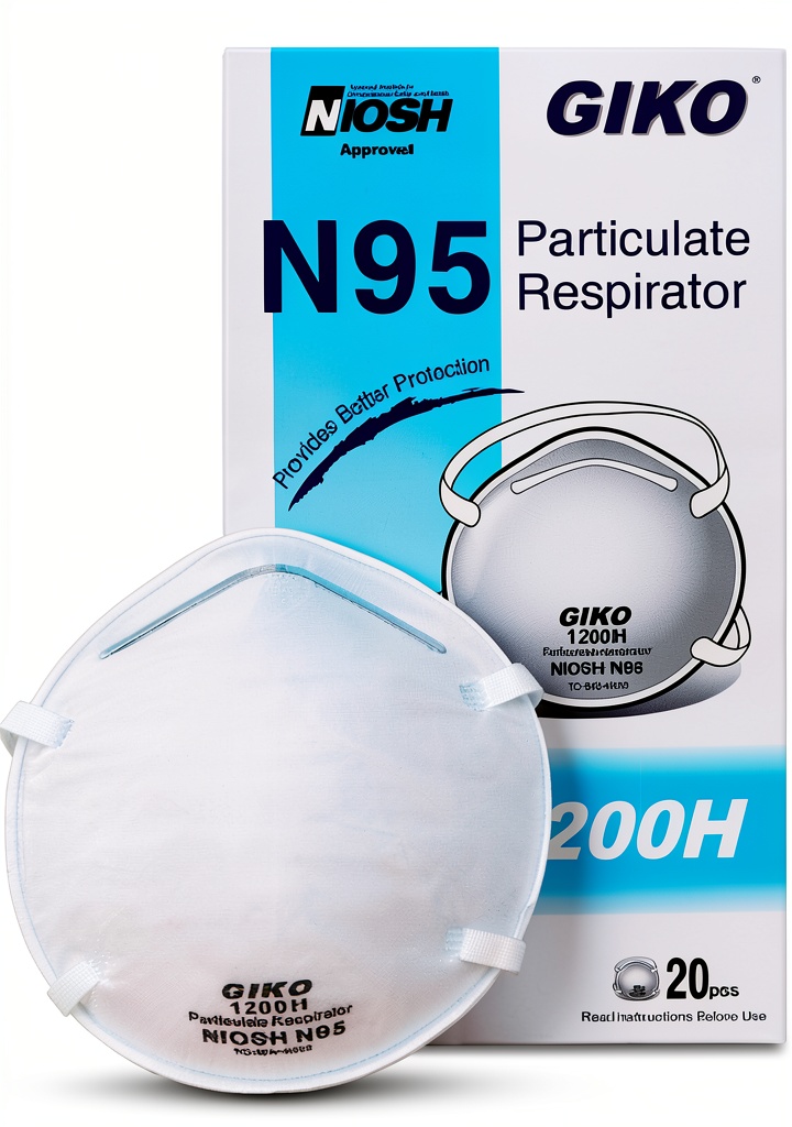 N95 respirator mask with double head-band