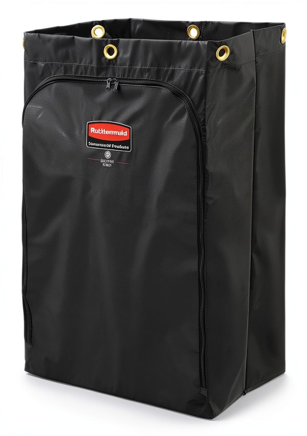 Rubbermaid Cleaning Cart Bag 24 Gallon Yellow Vinyl with Front Zipper-0