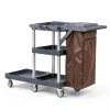 Commercial Janitorial Cleaning Cart EliteEdge 3-Shelf with Vinyl Bag-2