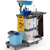 Commercial 3‑Shelf Janitorial Cart OUTGOODS – Aluminum, 300 lb-2
