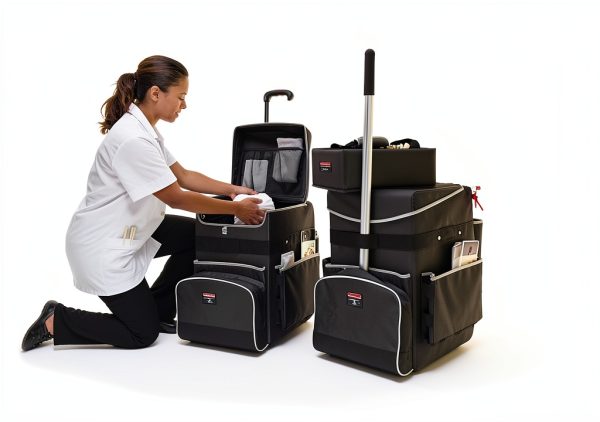 Rubbermaid Executive Quick Cart Large Dark Gray Mobile Office Cart-1