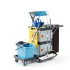 Janitorial Cart FinerFurnis 2‑Cabinet Cleaning with Oxford Bag Gray-5