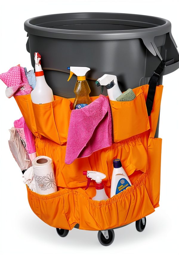 Trash Can Caddy Bag 12 Pocket Organizer by kailund Yellow 30x20.4in-0