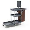 Commercial Janitorial Cleaning Cart EliteEdge 3-Shelf with Vinyl Bag-1