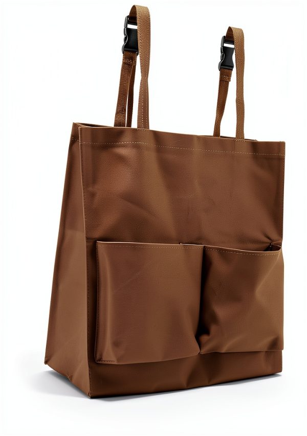 Janitorial Cart Bag TOPPERFUN 17.68x15.72x7.86in Coffee Heavy Duty-1