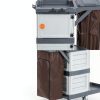 Janitorial Cart MilleLoom 3‑Shelf Cleaning Cart with 2 Cabinets-2