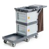 Janitorial Cart MilleLoom 3‑Shelf Cleaning Cart with 2 Cabinets-7