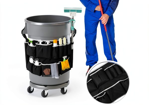 Trash Can Caddy Bag bigjvbfv 13-Pocket Foldable Organizer 32-55 Gallon-4