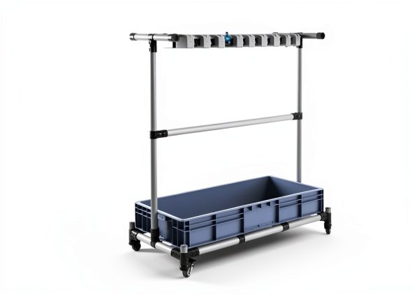 Cleaning Cart by Generic with Broom and Mop Holder Steel Organizer-6