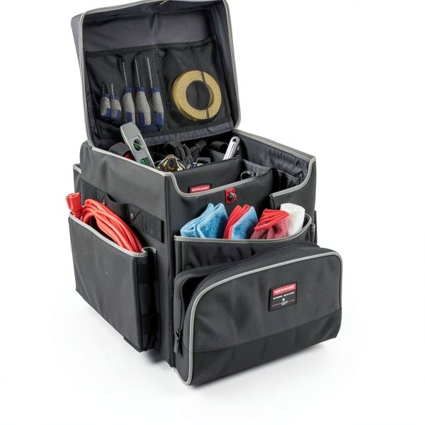 Rubbermaid Executive Quick Cart Large Dark Gray Mobile Office Cart-3