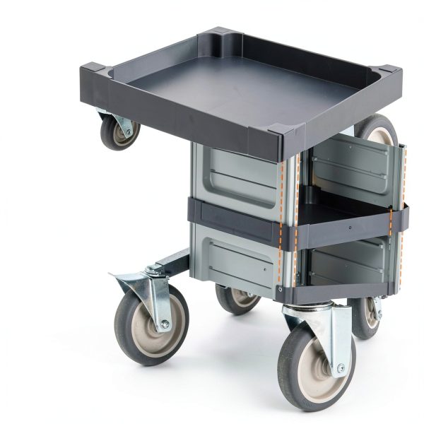 Janitorial Cart MilleLoom 3‑Shelf Cleaning Cart with 2 Cabinets-3