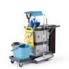 Janitorial Cart MilleLoom 3‑Shelf Cleaning Cart with 2 Cabinets-6