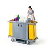 Premium Hotel & Housekeeping Cart 266LBS LEADZM Cleaning Gray-6