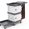 Janitorial Cart MilleLoom 3‑Shelf Cleaning Cart with 2 Cabinets-4