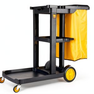 Janitorial Cart WEN 73033 with 3 Shelves and 25-Gallon Vinyl Bag-0