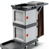 Janitorial Cart FinerFurnis 2‑Cabinet Cleaning with Oxford Bag Gray-6