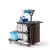 Janitorial Cart FinerFurnis 2‑Cabinet Cleaning with Oxford Bag Gray-7