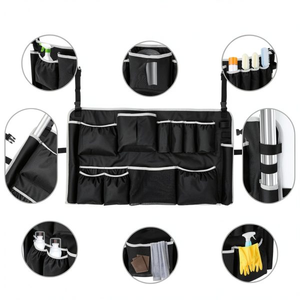 Trash Can Caddy Bag bigjvbfv 13-Pocket Foldable Organizer 32-55 Gallon-3