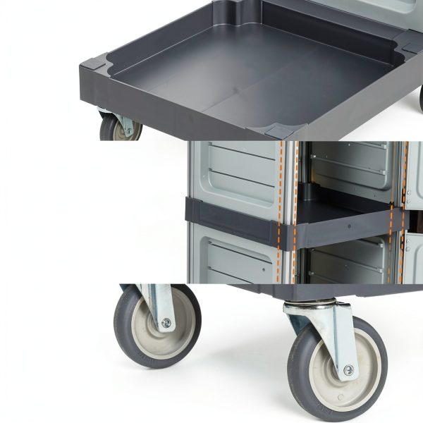Commercial 3‑Shelf Janitorial Cart OUTGOODS – Aluminum, 300 lb-3
