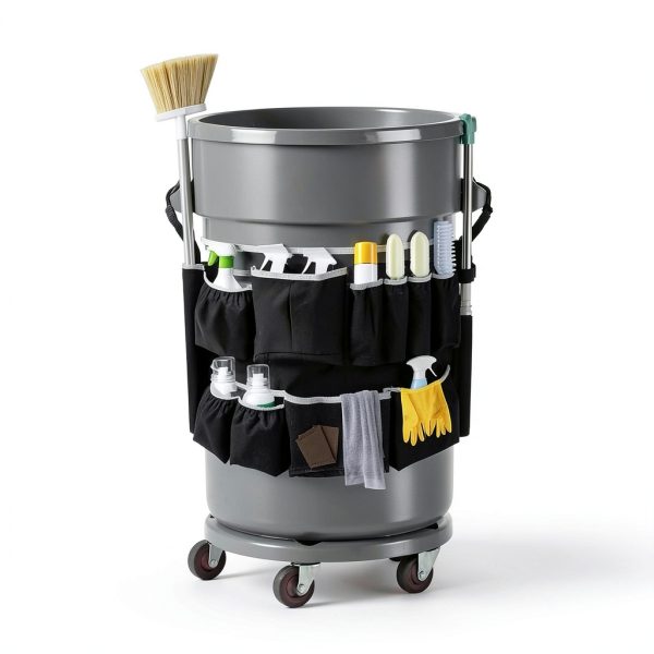 Trash Can Caddy Bag bigjvbfv 13-Pocket Foldable Organizer 32-55 Gallon-6