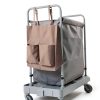 Janitorial Cart Bag TOPPERFUN 17.68x15.72x7.86in Coffee Heavy Duty-3