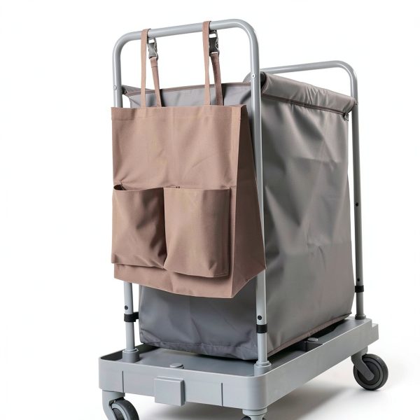 Janitorial Cart Bag TOPPERFUN 17.68x15.72x7.86in Coffee Heavy Duty-3