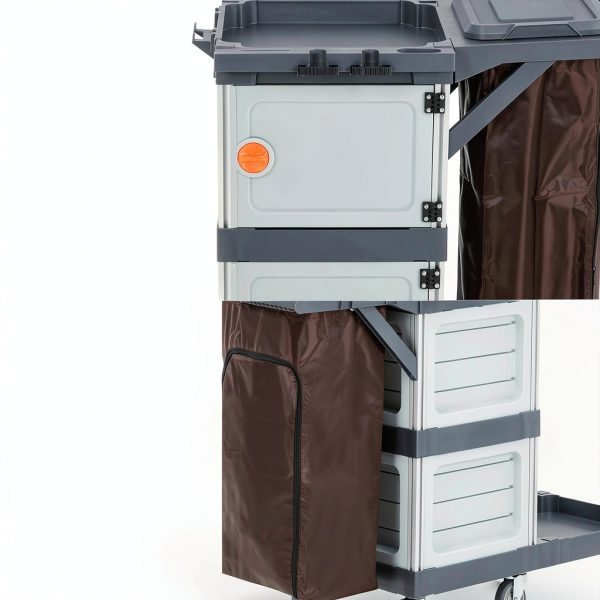 Commercial 3‑Shelf Janitorial Cart OUTGOODS – Aluminum, 300 lb-4