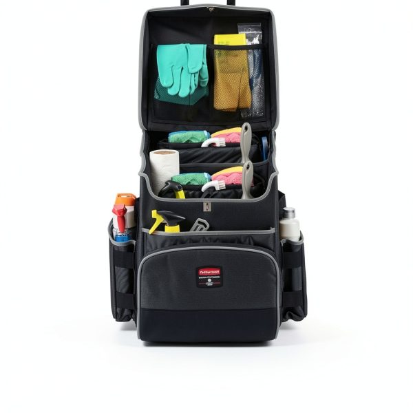 Rubbermaid Executive Quick Cart Large Dark Gray Mobile Office Cart-6