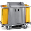 Premium Hotel & Housekeeping Cart 266LBS LEADZM Cleaning Gray-0