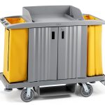 Premium Hotel & Housekeeping Cart 266LBS LEADZM Cleaning Gray-0