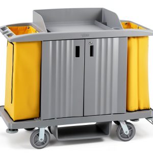 Premium Hotel & Housekeeping Cart 266LBS LEADZM Cleaning Gray-0