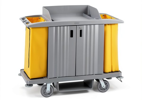 Premium Hotel & Housekeeping Cart 266LBS LEADZM Cleaning Gray-0