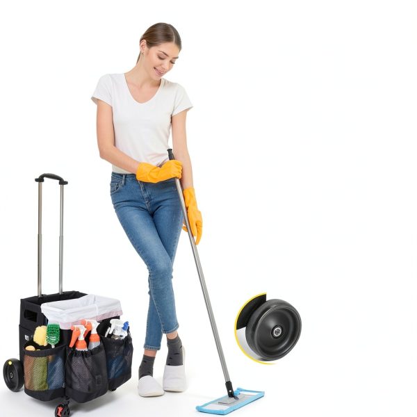 Wheelie Clean Stair Climbing Caddy by SupplyMaid Jet Black Plastic-3