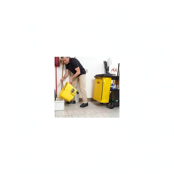 Rubbermaid Commercial Zippered Vinyl Cleaning Cart Bag 24gal Yellow-3