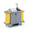 Premium Hotel & Housekeeping Cart 266LBS LEADZM Cleaning Gray-8