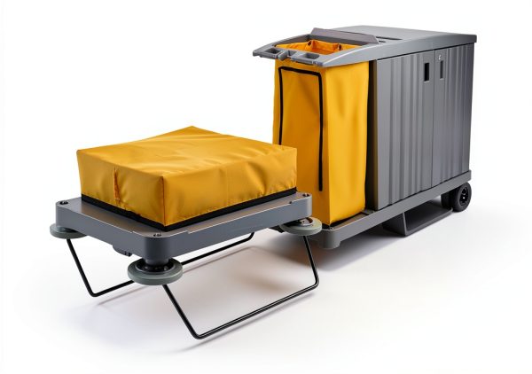 Premium Hotel & Housekeeping Cart 266LBS LEADZM Cleaning Gray-3