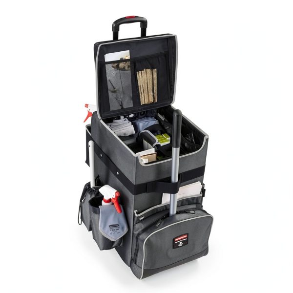 Rubbermaid Executive Quick Cart Large Dark Gray Mobile Office Cart-0
