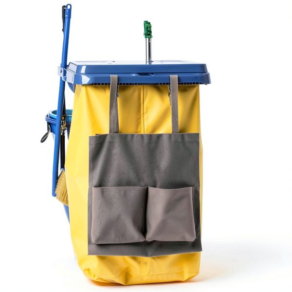 Janitorial Cart Bag TOPPERFUN 17.68x15.72x7.86in Coffee Heavy Duty-2