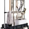 Cleaning Cart by Generic with Broom and Mop Holder Steel Organizer-0
