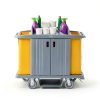 Premium Hotel & Housekeeping Cart 266LBS LEADZM Cleaning Gray-7