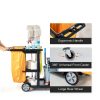 Cleaning Cart VEVOR 3-shelf janitorial cart 25Gallon PVC Bag 200lb-5