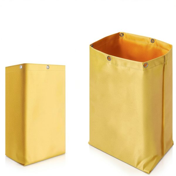 16 x 11 x 27 inch Replacement Janitorial Cleaning Cart Bag High Capacity Commercial Janitorial Cart Bag Housekeeping for Housekeeper Restaurant Motel Cafe Facility Office, 23 Gallon, Yellow(1 Pc)-1