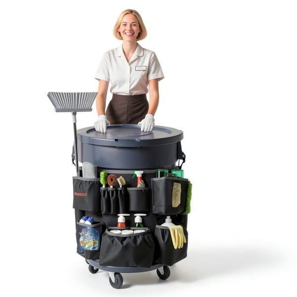 Trash Can Caddy Bag Hongmed 1680D Organizer for 32-55 Gallon Bins-1