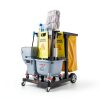 Cleaning Cart VEVOR 3-shelf janitorial cart 25Gallon PVC Bag 200lb-6