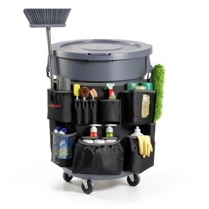 Trash Can Caddy Bag Hongmed 1680D Organizer for 32-55 Gallon Bins-0